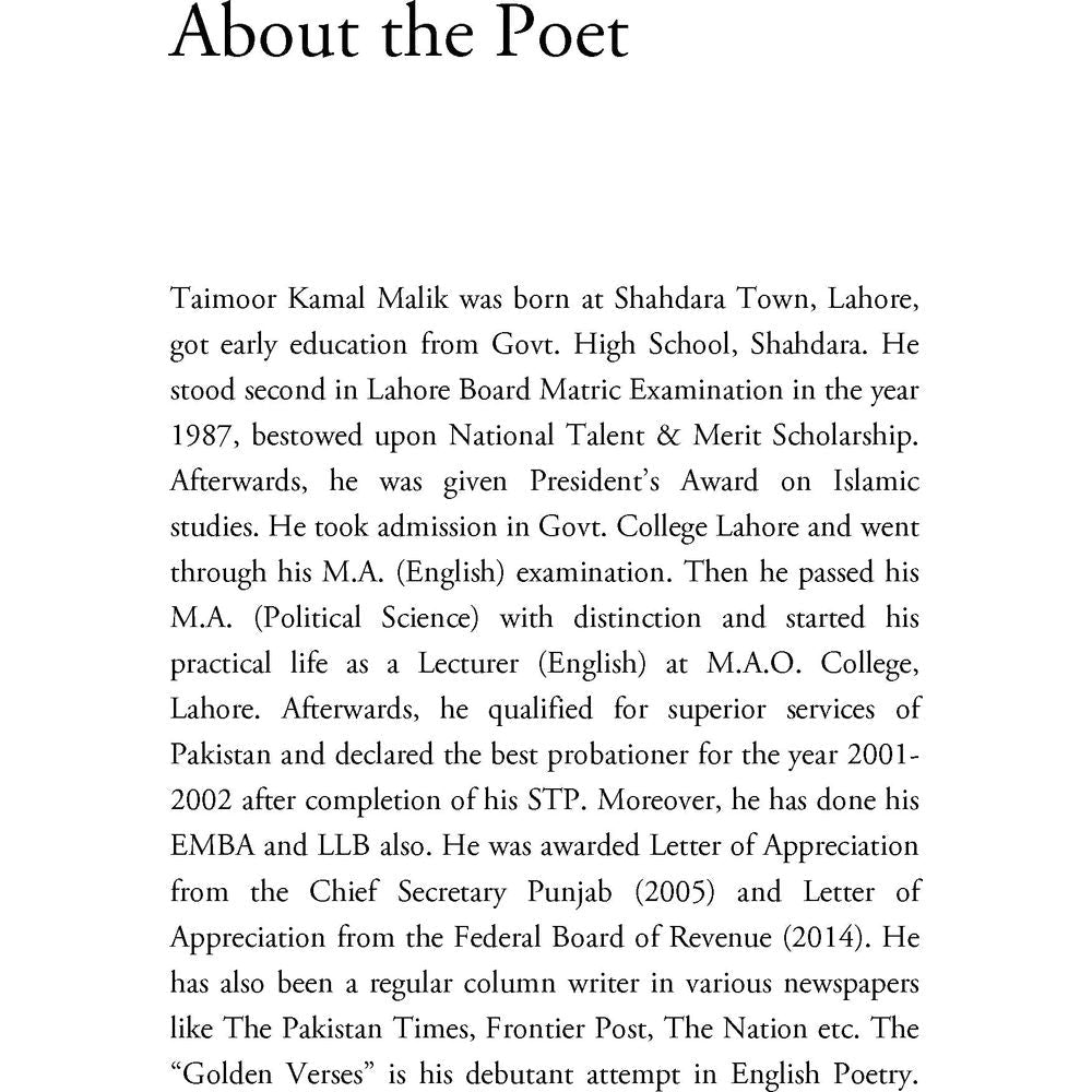Golden Verses - Taimoor Kamal Malik