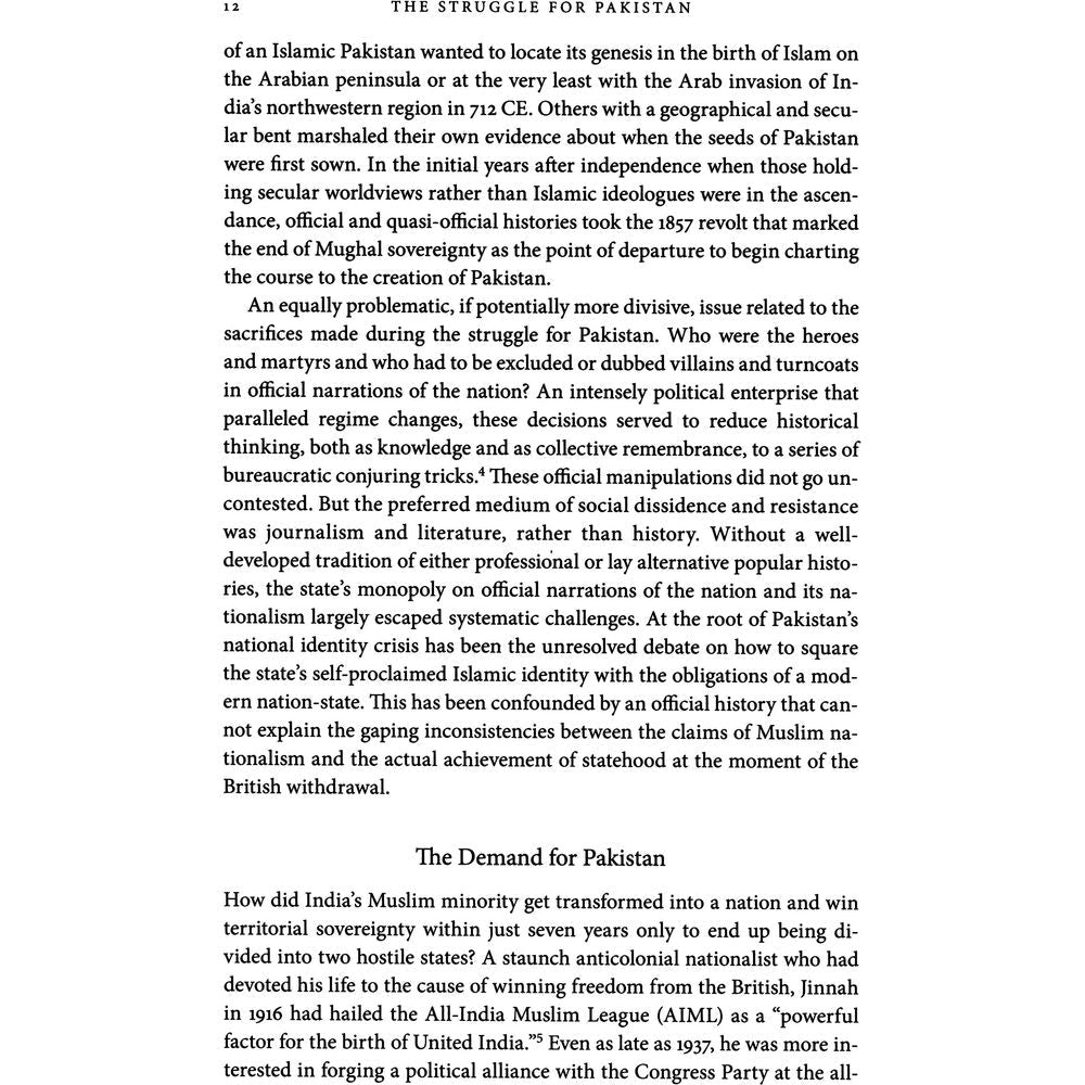 The Struggle for Pakistan: A Muslim Homeland and Global Politics - Ayesha Jalal