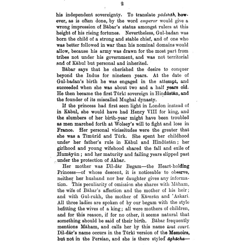 Humayun-Nama The History Of Humayun
