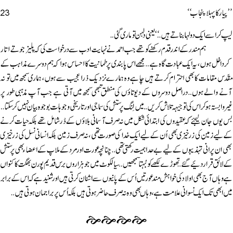 Pyar Ka Pehla Punjab: Nau Din Punjab Kay  - Mustansar Hussain Tarar