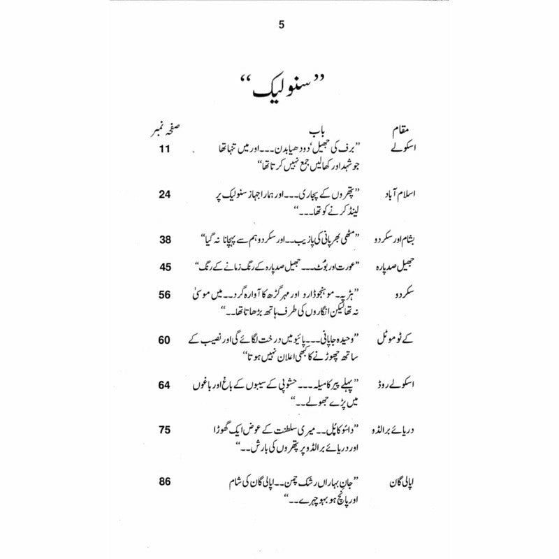Snow Lake  - Mustansar Hussain Tarar